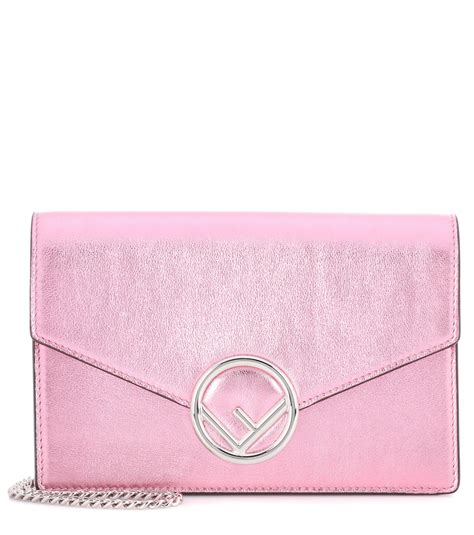 fendi pink wallet on chain